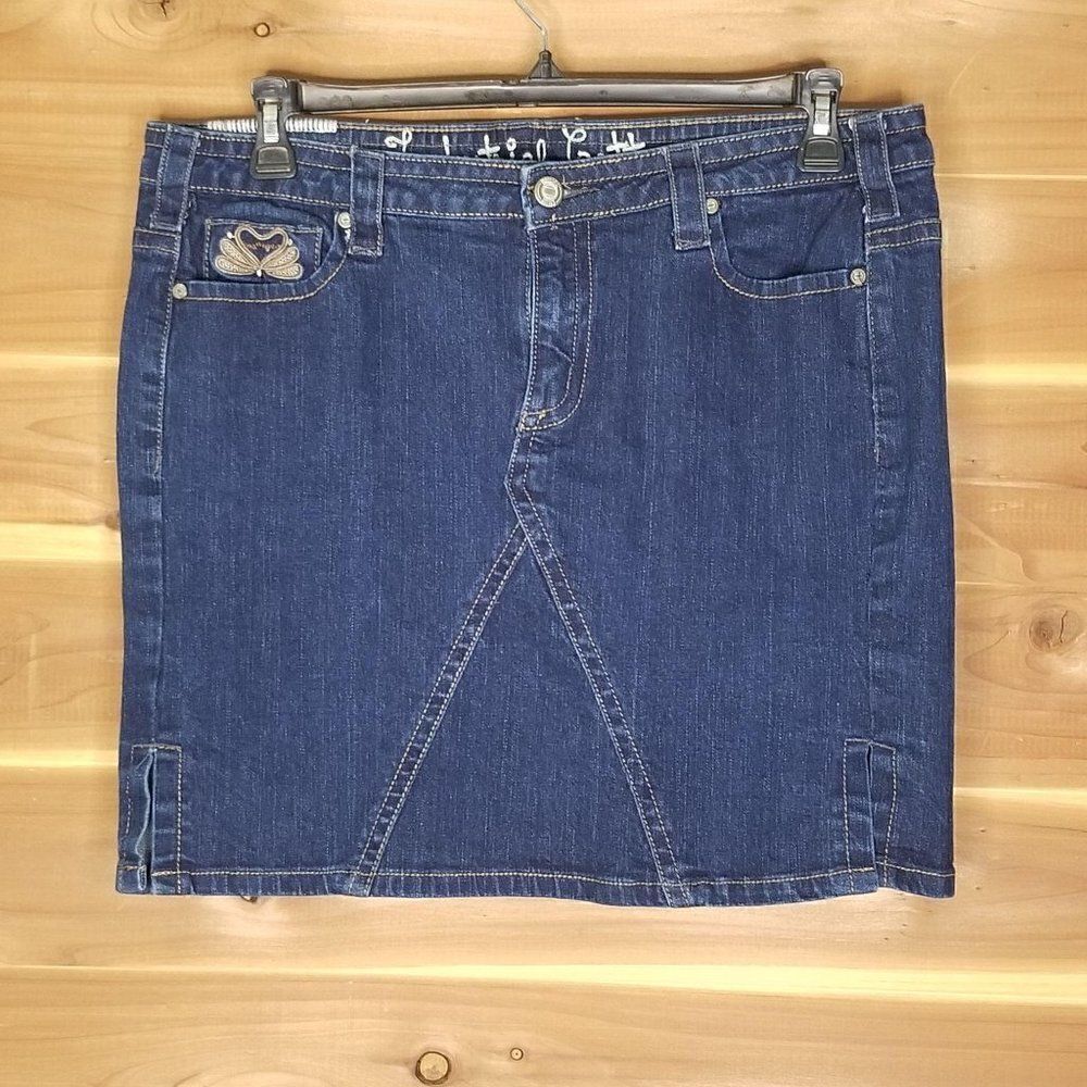 Industrial Cotton Denim Skirt (size 18)
